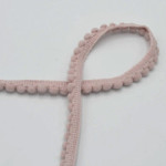 Bordure à pompons - 6 mm rose poudré (qt)