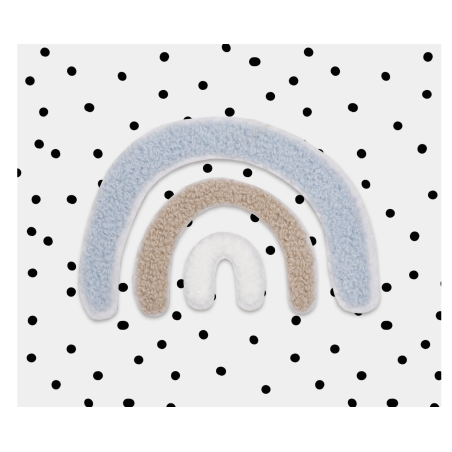 Chenille Patch - Rainbow blue 10cm