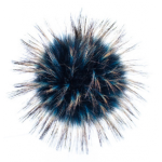 Faux fur pompom - Raccoon dark blue