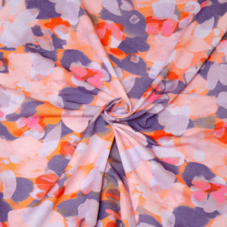 Jersey viscose Hilco Edita Blumen violet