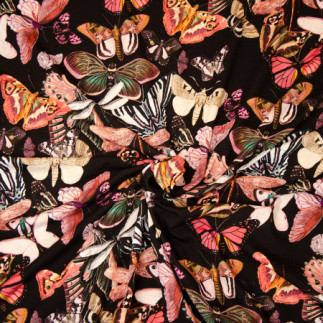 viscose jersey Hilco Martha butterflies and moths black