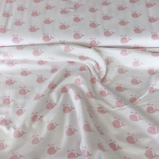 Flanell - Baleine rose blanche