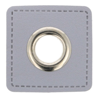 Ösen Patches - grau 8mm silber