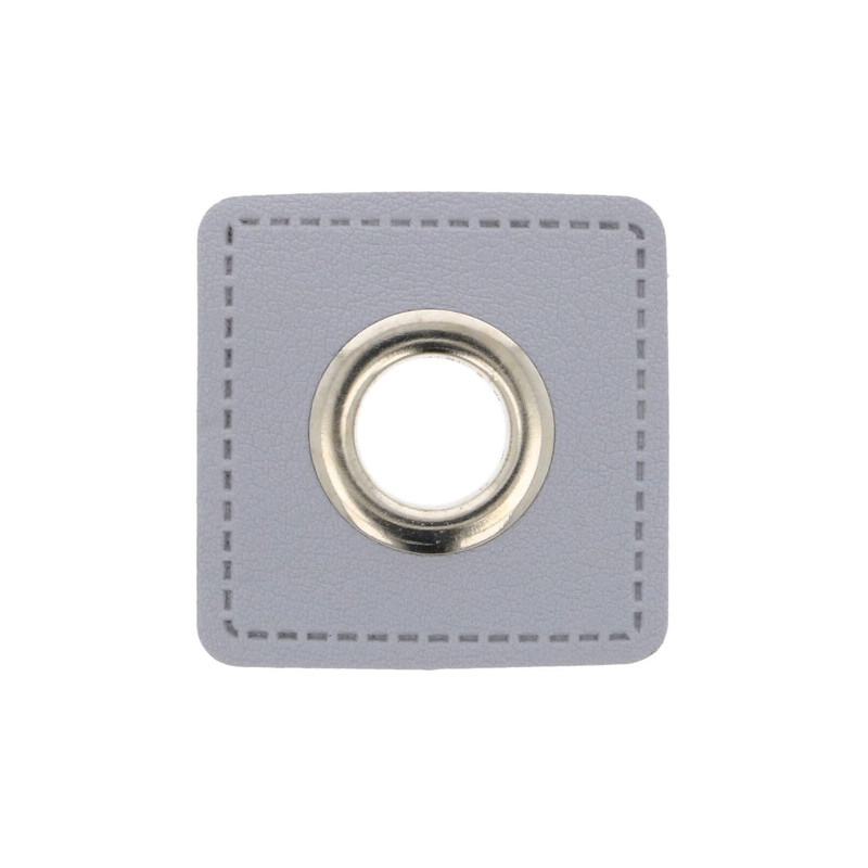 Ösen Patches - grau 8mm silber