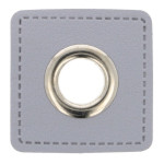 Ösen Patches - grau 8mm silber