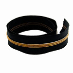 Continuous zipper YKK met. antique brass 6mm 1m incl. 3 zippers