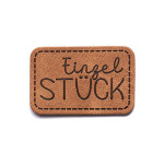 XXL artificial leather label - single piece brown XXL artificial leather label - single piece brown