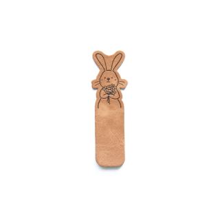Kunstlederlabel - faltbar Bunny braun