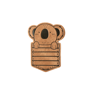 Étiquette similicuir XXL - Pocket Koala marron