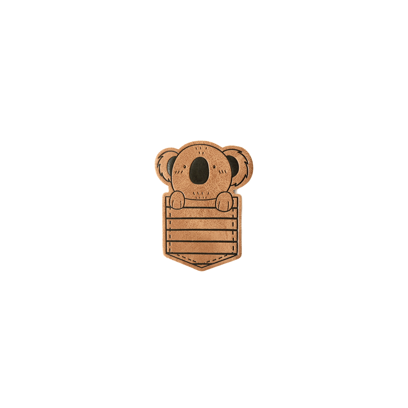 Étiquette similicuir XXL - Pocket Koala marron