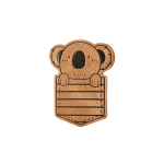 XXL synthetic leather label - Pocket Koala brown