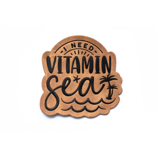 XXL artificial leather label - Vitamin Sea brown