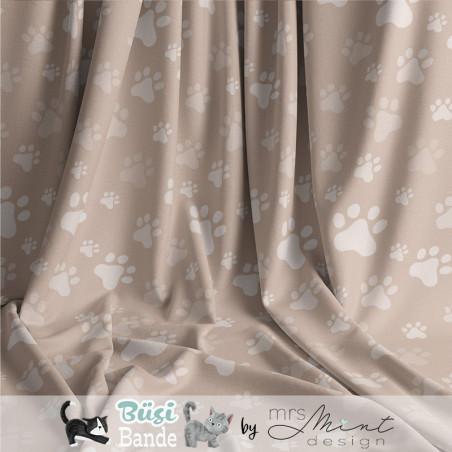 Jersey Knit - Mrs Mint Design - Büsibande Paws beige