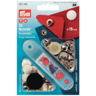 Bouton pression Prym Anorak 15 mm blanc (306)