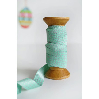 Woven ribbon - Staaars mint-grey