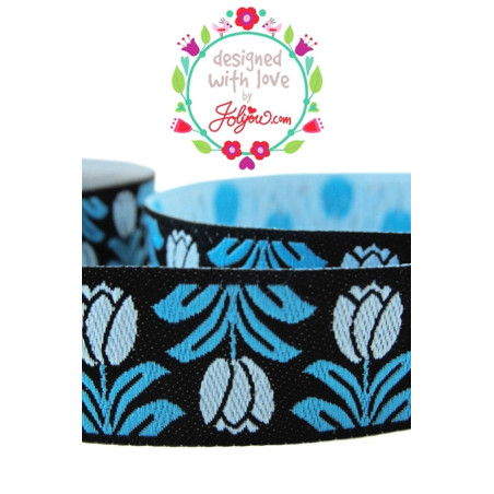 Ribbon - Dala Bloom tulips blue