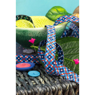 Woven ribbon - Anemona beenie blue