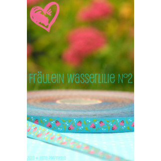 Ruban tissé - Frl. Wasserlilie turquoise