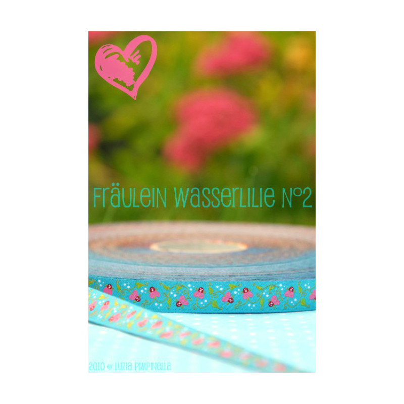 Woven ribbon - Miss Waterlily turquoise