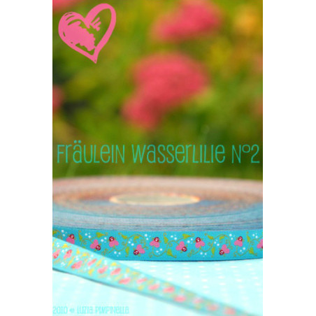 Ruban tissé - Miss Waterlily turquoise