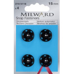 Sew-on snap fasteners 15mm black