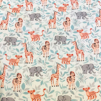Acrylic oilcloth - Steppe animals white