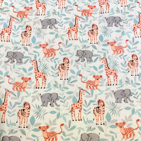 Acrylic oilcloth - Steppe animals white