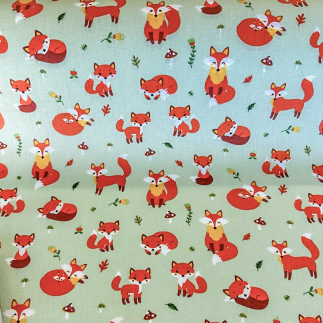 tissu enduite acrylique - renard sauge