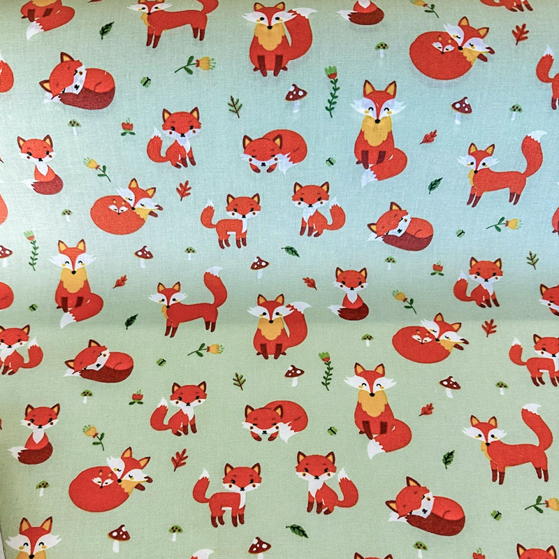 tissu enduite acrylique - renard sauge