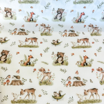 Acrylic oilcloth - Forest animals ecru Acrylic oilcloth - Forest animals ecru