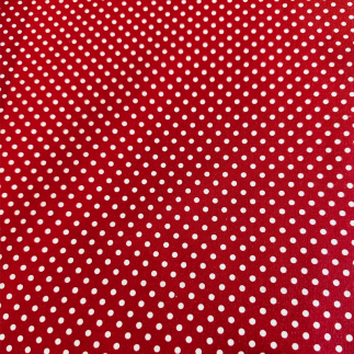 tissu enduite acrylique - Points Ponto rouge foncé