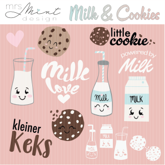 Cutting file - Milk & Cookies -  svg - dxf