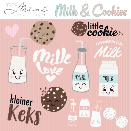 Plotter file - Milk & Cookies - svg - dxf