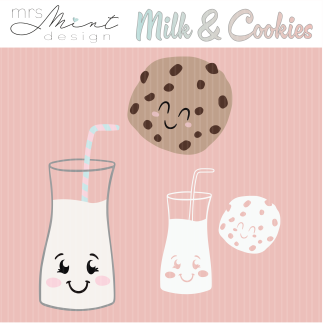 Plotter file - Milk & Cookies individually - svg - dxf - cutting file - Silhouette - Cricut