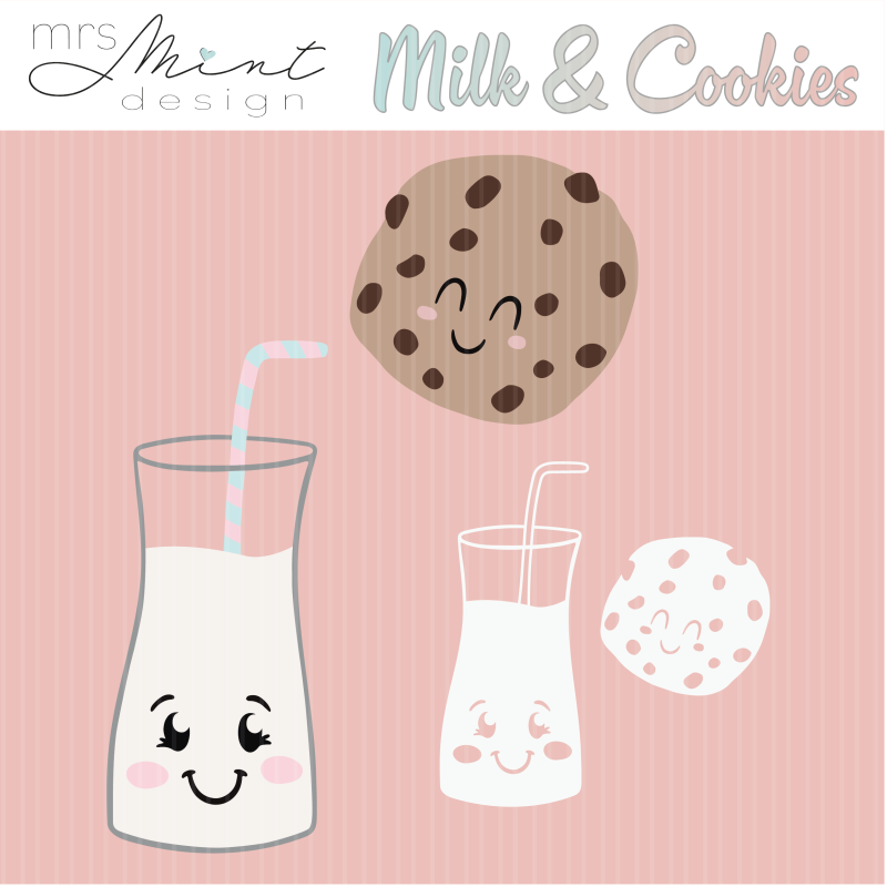 Plotter file - Milk & Cookies individually - svg - dxf - cutting file - Silhouette - Cricut