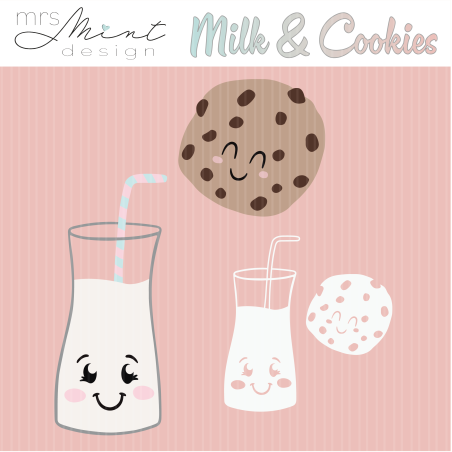 Plotter file - Milk & Cookies individually - svg - dxf - cutting file - Silhouette - Cricut