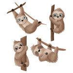 Iron-on transfers - Mrs Mint Design - Sloth Set