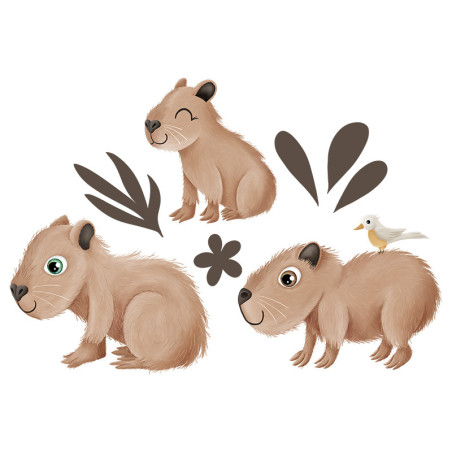 Iron-on transfers - Mrs Mint Design - Capybara Set