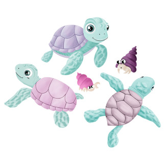 Iron-on transfers - Mrs Mint Design - Turtles pink set