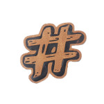 Étiquette similicuir - hashtag marron clair « thermocollant »