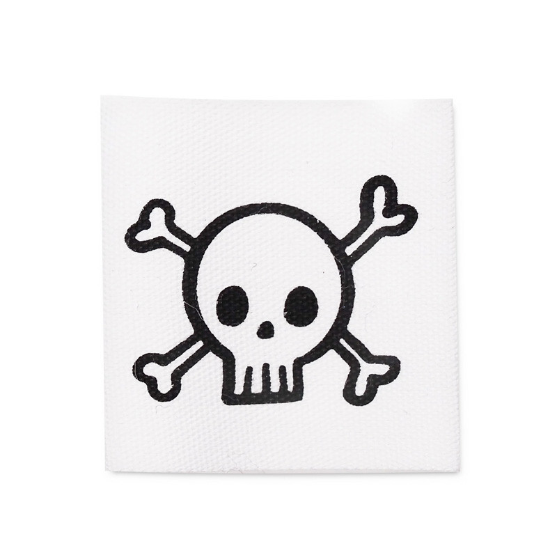 Woven Label - Skull white