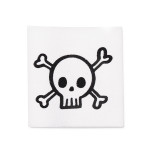 Woven Label - Skull white