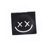 Woven Label - Freaky Smiley schwarz