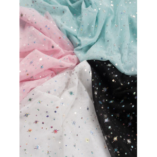 Tulle fin - Elsa étoiles noires