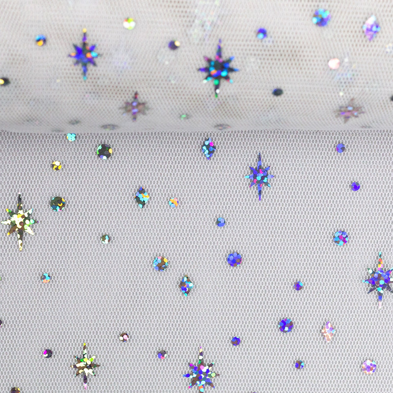 tulle fin - Elsa étoiles blanches