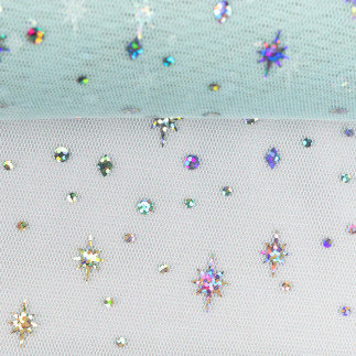 tulle fin - Elsa étoiles menthe