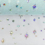 tulle fin - Elsa étoiles menthe