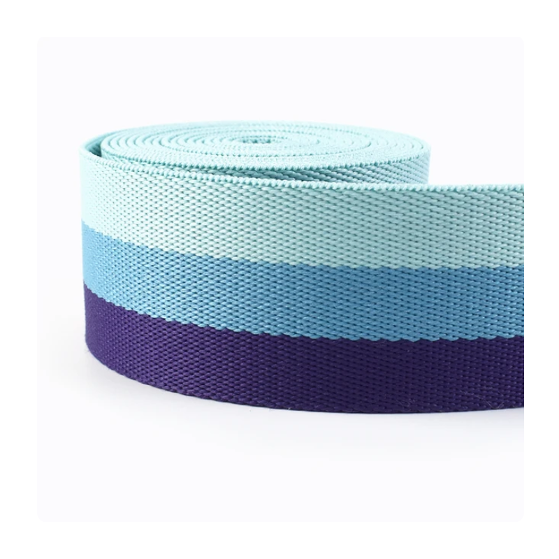 Webbing 38mm - Streifen breit mint / türkis / lila