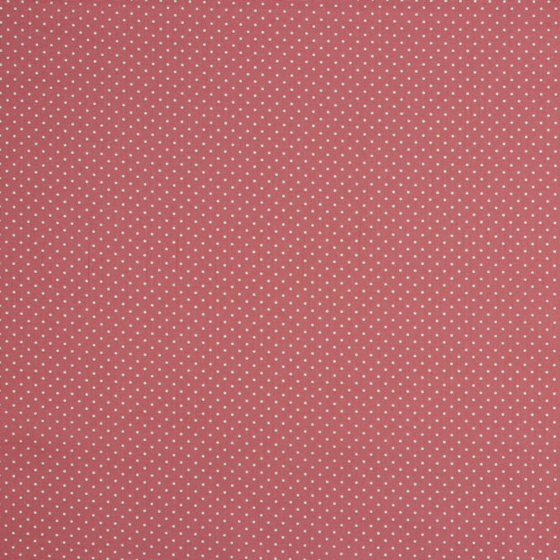 Woven Cotton - Dotties raspberry / white