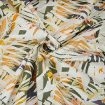 Mélange lin - Leni feuilles de palmier écru / olive